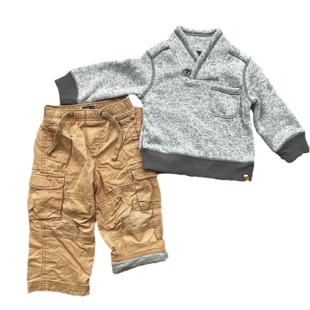 Toddler Boy Utility Pant and Pullover Bundle size 2T